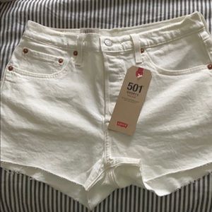 Levi’s white 501 shorts